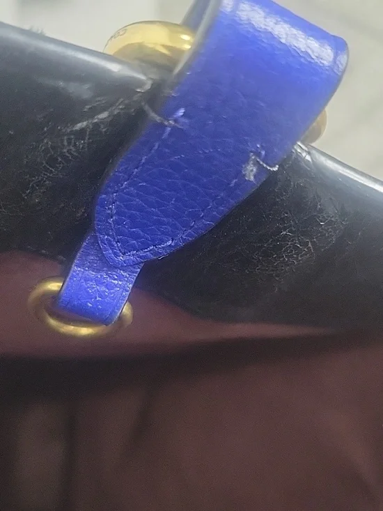 Coach Xtra Large Field Tote Monogram Tote with Blue, Orange & Mustard Stripes - Picture 9 of 12